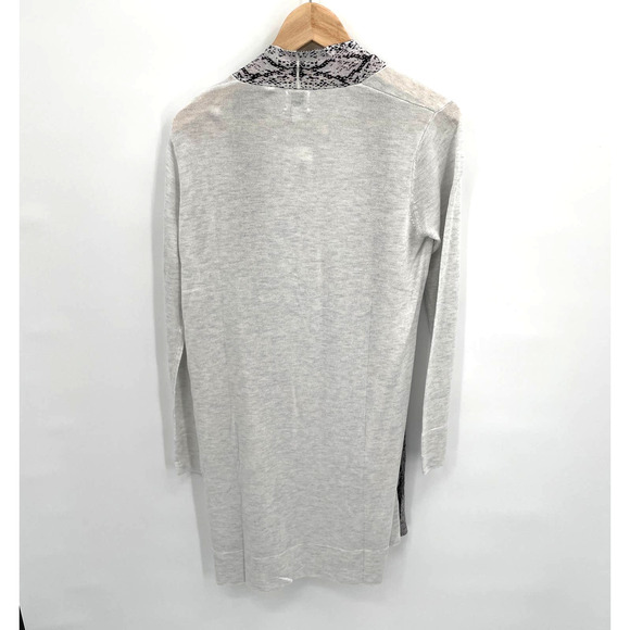 EVEREVE NWT Peyton Jensen Jayda Gray Duster Cardigan with Snake Trim // XS - Picture 14 of 14